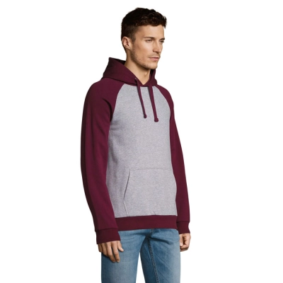SEATTLE - UNISEX SWEAT 280 - Kolor Grey Melange/ Burgundy