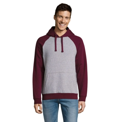 SEATTLE - UNISEX SWEAT 280 - Kolor Grey Melange/ Burgundy