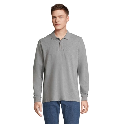 PRIME LSL - UNISEX POLO 200 - Kolor Szary Melanż 2