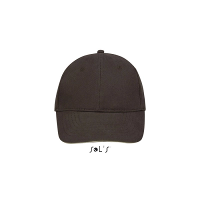 BUFFALO - SIX PANEL CAP - Kolor Chocolate/Beige