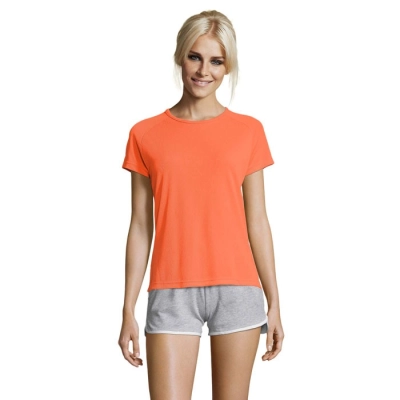 SPORTY WOMEN - SPORTY Damski T-Shirt 140g - Kolor Neonowy Pomarańczowy