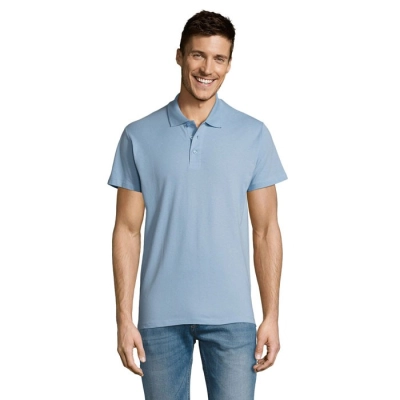 SUMMER II - MEN polo 170g - Kolor Sky Blue Pique