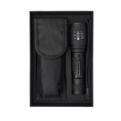 Latarka z etui w pudełku Luxen, czarny