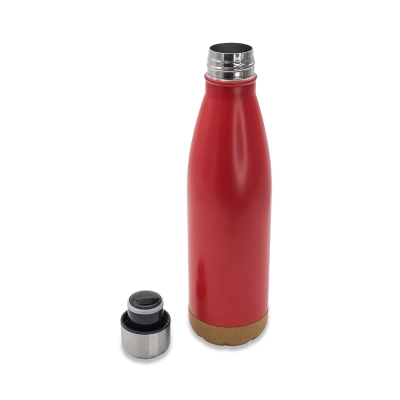 Butelka termiczna z korkowym spodem Jowi 500 ml, czerwony