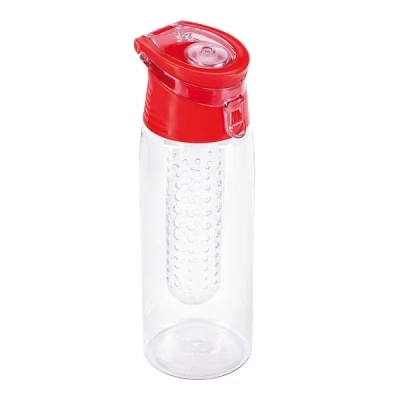 Bidon Frutello 700 ml - czerwony/transparentny