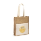 BRAGA. Jutowa torba(240 g/m²) z kieszenią ze 100% bawełny (140 gm²)