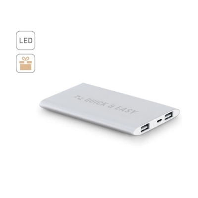NOBEL. Power bank 7.200 mAh z aluminium pochodzącego z recyklingu (100% z rAL)